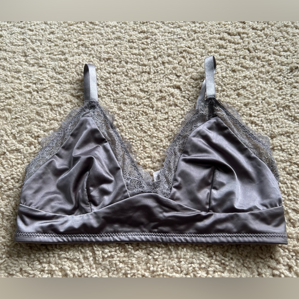 Auden Gray Lace Trim Bralette